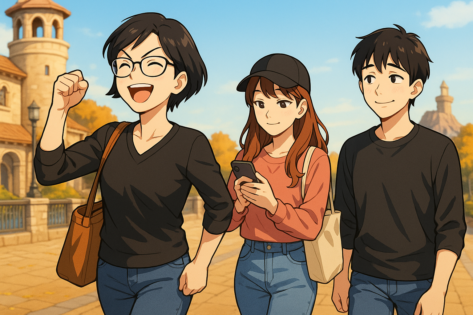 大学生娘、高校生息子、母親でテーマパークえへ！
